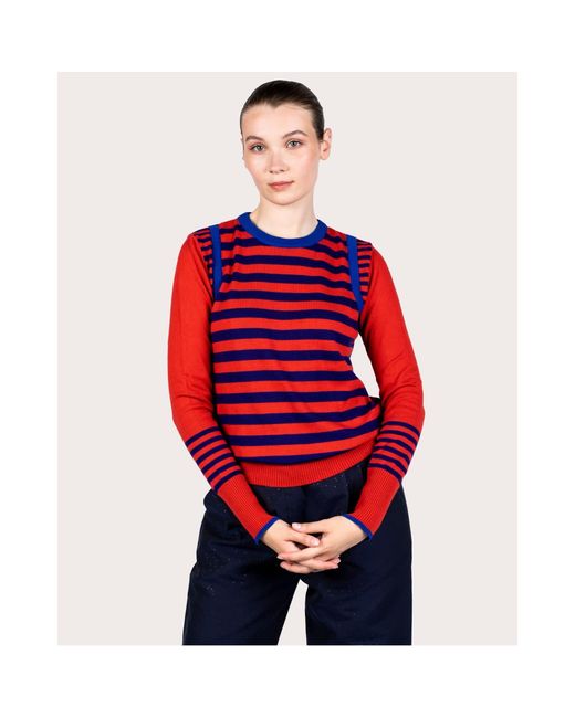 Lo Neel Fred Fire Striped Sweater Crewneck Jumper