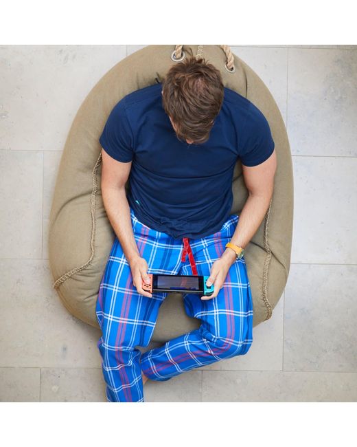 Lounge Blue Soft, Breathable Organic Brushed Cotton Loungewear Trousers for men