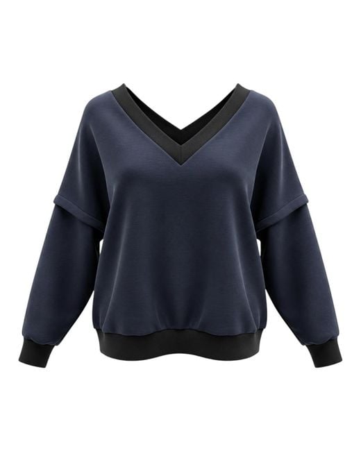 BEIRA Blue Victoria V-Neck Sweatshirt –