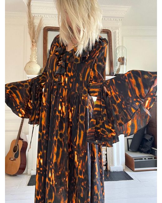 Klements Brown Morhav Silk Dress