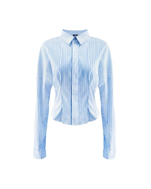 OW Collection Blue Eliza Stripe Fitted Shirt