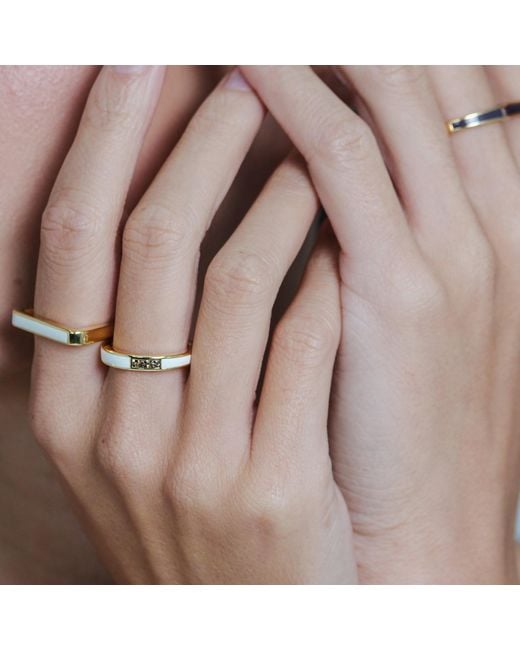 Onia White Quartz Enamel Loop Lock