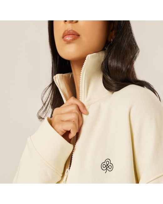 Be Athletica White Varsity Athletica Full-Zip Sweatshirt