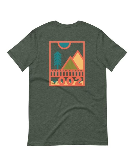 Anchor and Crew Green Forest Two Field Notes Organic Cotton T-Shirt for men