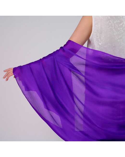 Silk and Bears Purple Royal Silk Scarf – Hand-Dyed Mulberry Silk, Eid & Evening Wrap