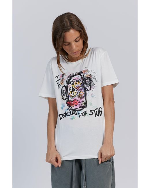 Boutique Kaotique Natural I Am Just Dealing With Stuff Organic Cotton T-Shirt