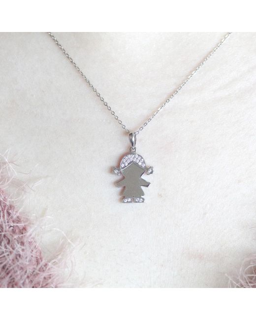 VicStoneNYC Fine Jewelry Metallic Lovely Girl Pendant Necklace