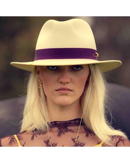 Shaded the Label Pink Herra Seashell Fedora Hat With Sterling Jewellery