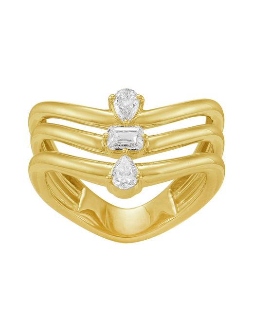 Artisan Metallic Mixed Diamond Triple Band Ring
