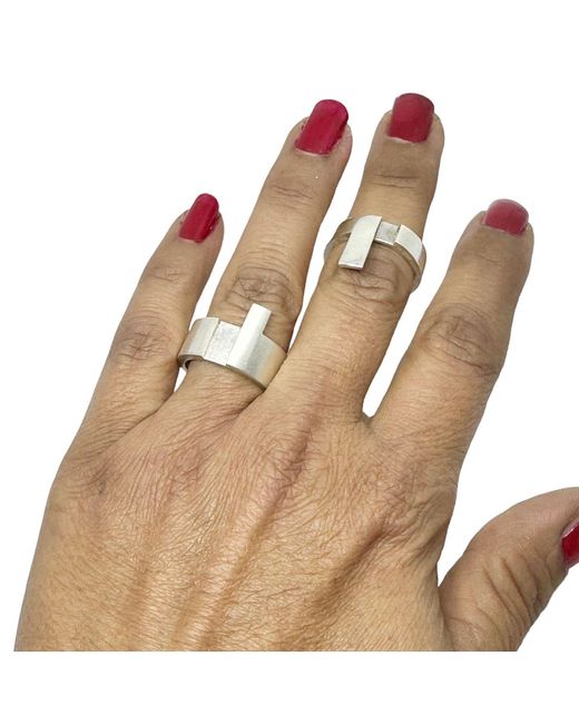 Tg-Jewellery by Tamara Gervasio Metallic Sterling Puzzle Stackable Ring