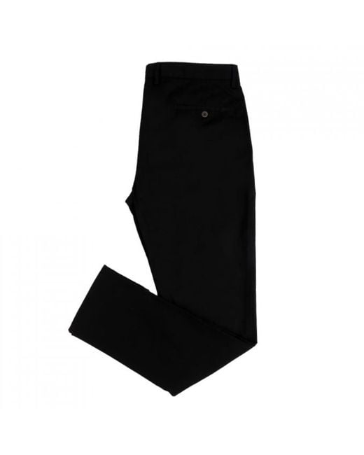 DAVID WEJ Black Aldo Plain Smart Trousers With Belt Loops – for men