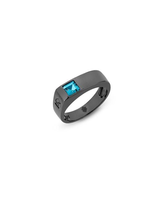 SALLY SKOUFIS Blue Noble Ring With Natural London Topaz for men