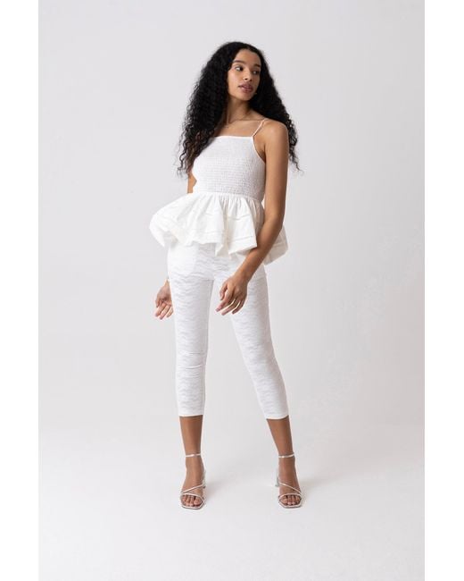Amy Lynn White Penny Lace Capri Pants