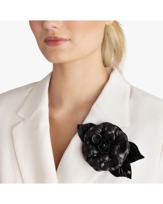 Helena Simon Black The Small Gardenia Brooch