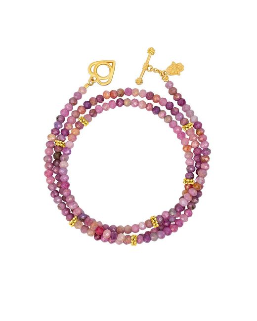 Karma and Luck Pink Ruby Heart Wrap Bracelet – Love & Passion Gemstone Jewelry – Bold Love