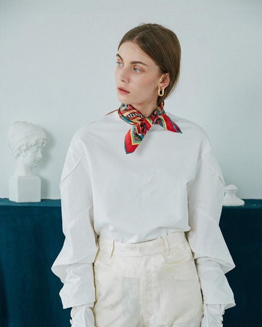 Lost Pattern Red Madagascar Silk Bandana