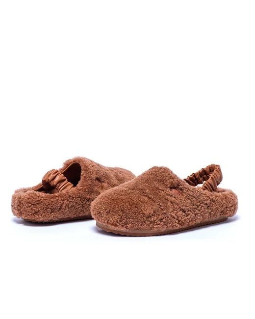 MYYAZ Brown Teddy Clog