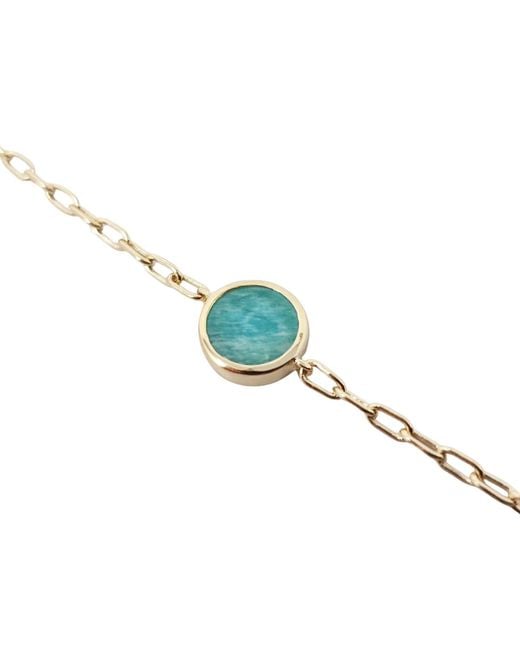 Harfi Blue Vermeil Plated Round Amazonite Bracelet