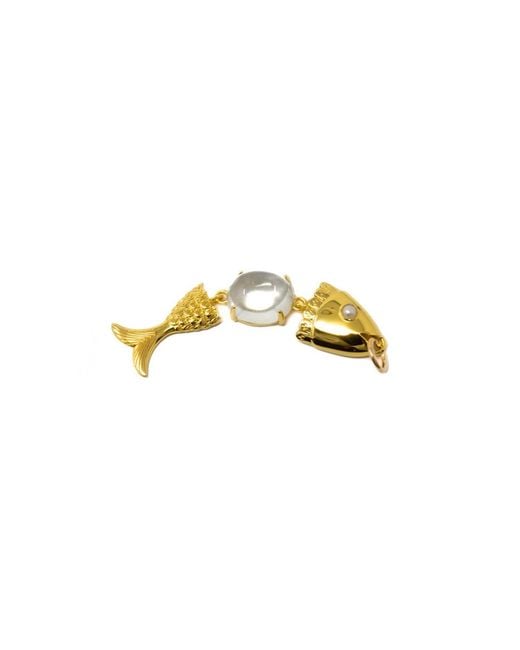 NASI SILVER Yellow Swimming Fish Neshama Pendant- Topaz