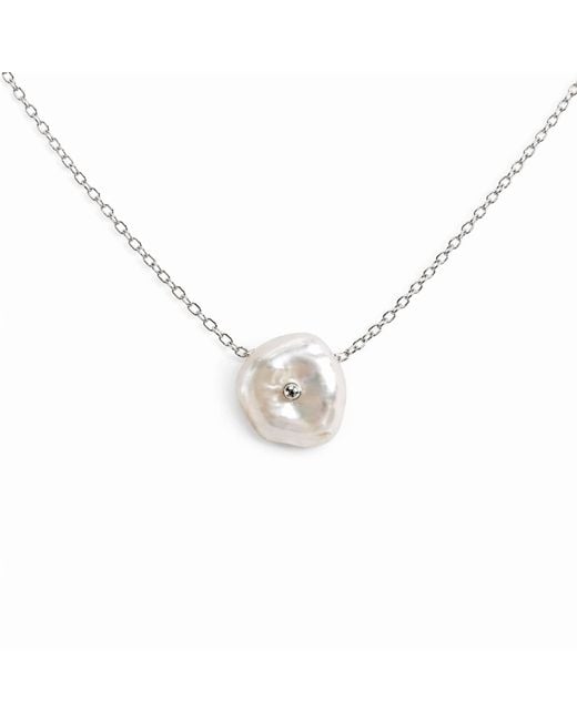 Pearl Code Metallic Rozeta Zenith Keshi Pearl Pendant Necklace