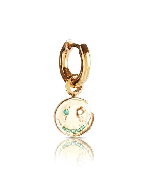 Kasun Metallic Smile Hoop Earrings – May – Emerald – Plated