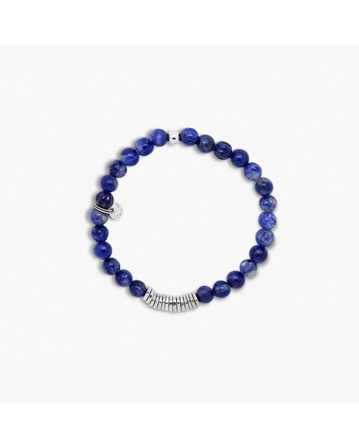 Tateossian Blue Classic Discs Beaded Bracelet for men