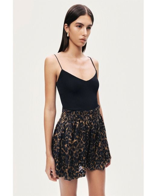 Nocturne Black Printed-Mini Shorts