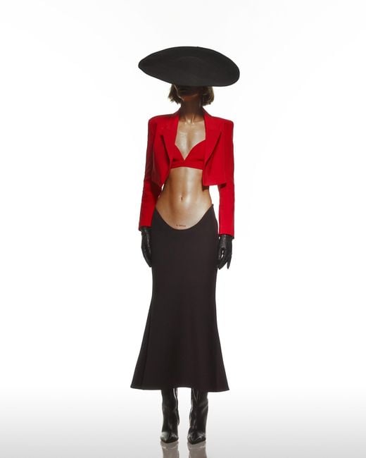 Maison sél Red Cropped Woven Jacket –