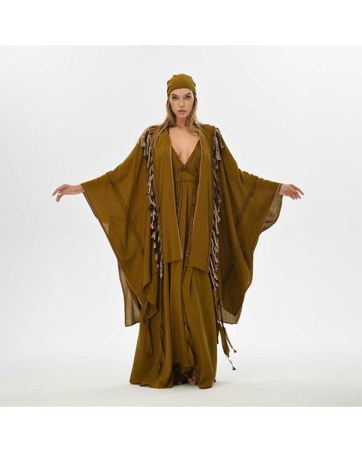 Zhenabia Green Sidra Poncho