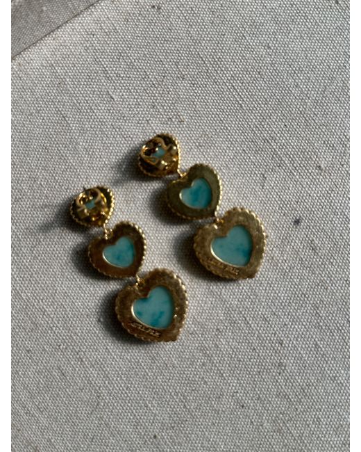 Laura Gray White Sloan Triple Heart Earrings