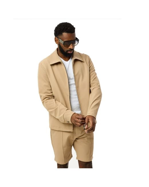 DAVID WEJ Natural Ashford Relaxed Drawstring Short for men