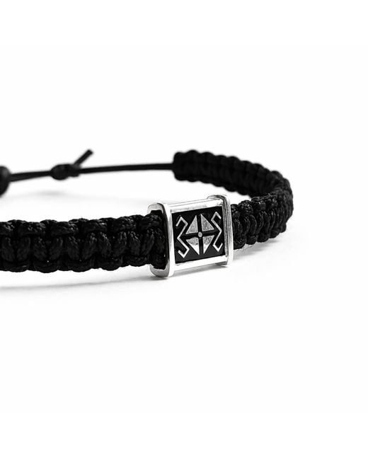 Pearl Code Black Handcrafted & Cord Bracelet – Symbolic Motif for men