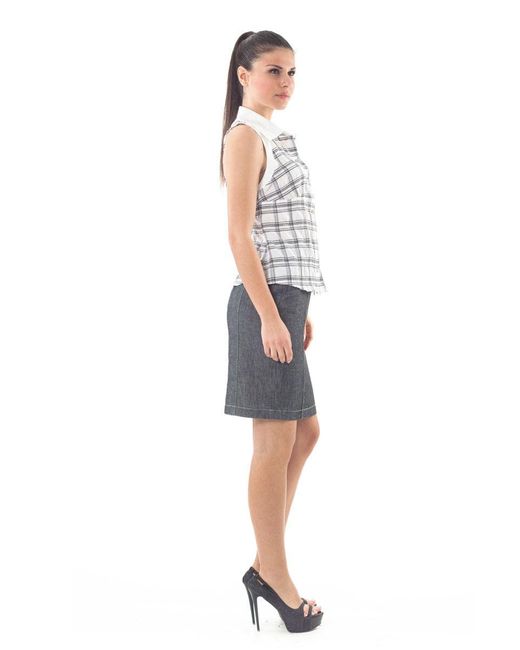 Conquista Blue Sleeveless Check Shirt