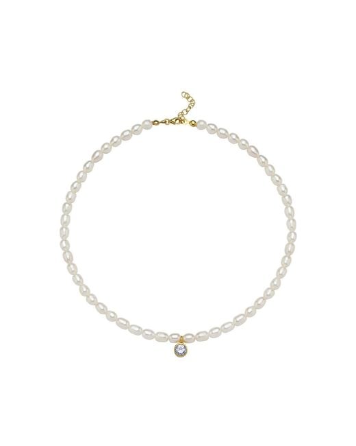 LINYA JEWELLERY Metallic Cosmic Big Pearl Zodiac Necklace Lilac Birthtone