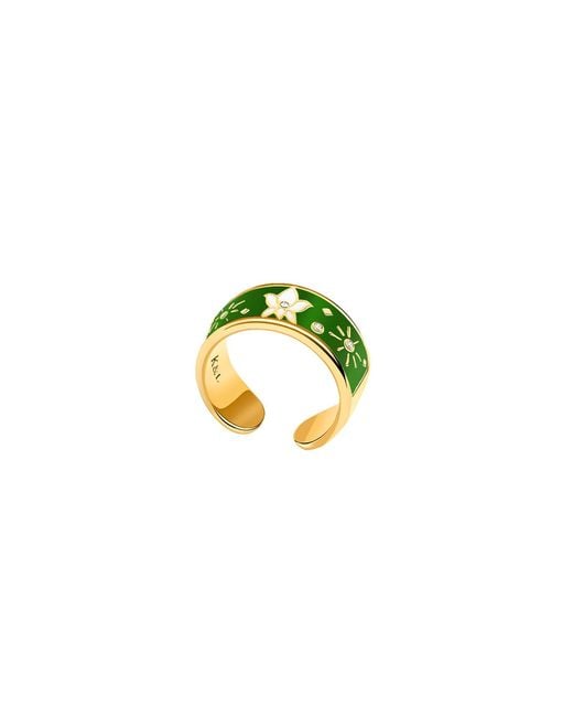 Karma and Luck Green Diamond & Peridot Enamel Ring – Luxury Protection Gemstone Jewelry – Joyous Light