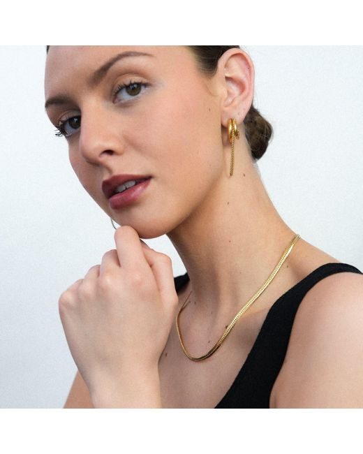 Miss Cecilia Metallic Herringbone Snake Chain Necklace