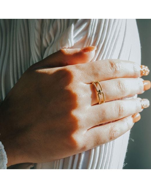 Belinda Jewelz Metallic Chloe Textured Loop Ring