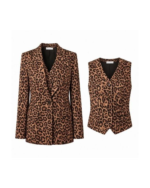 Nuvv Collection Brown Leopard Print Jacket & Vest Set – Bold Modern Style