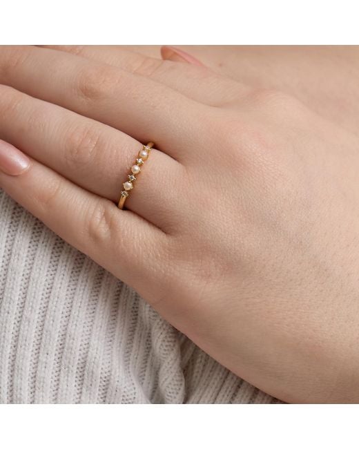 Esterah Metallic Pearl Cz Ring