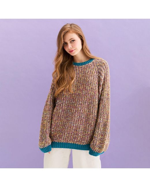 Cara & The Sky Green Debbie Recycled Cotton Blend Oversized Balloon Sleeve Jumper