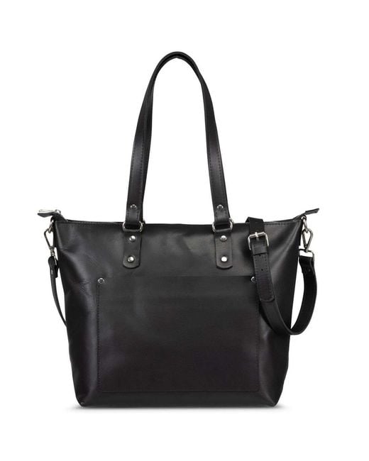 Hides Leather Co. Black Handmade Large Tote Crossbody Bag