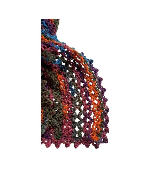 Springmoonatelier Handmade Knitted Multicolored Winter Scarf