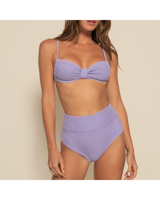 Montce Purple Lavender Crochet Devin Bikini Top