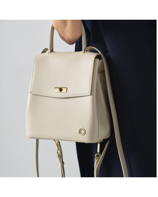 Kerikit England Natural Neutrals Florence Small Cream Leather Backpack