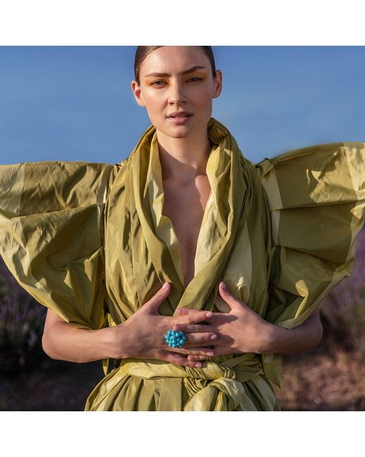 Miro Misljen Green Ballon Dress