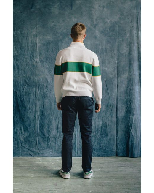 FELLA SWIM Green Boris Quarter-Zip Sweater for men