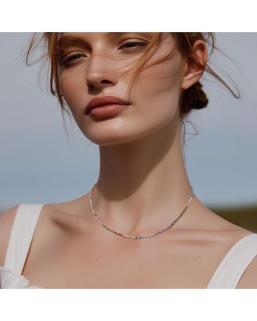 Bombyx House Metallic Tiny Tourmaline Bead Necklace