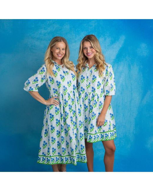 Mary Marshmallow Blue Frannie Dress Long
