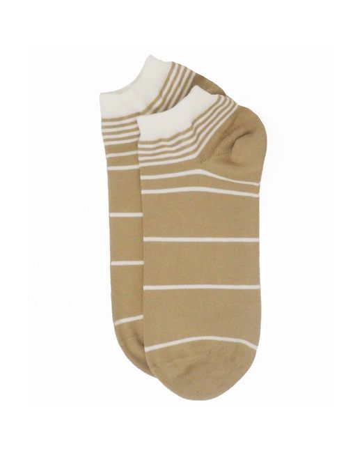 Peper Harow - Made in England Green Retro Stripe Cream & Thin Stripe Trainer Socks Bundle for men