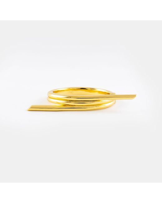 Born in Exile Yellow Barbwire Brass Bangle Three Twist